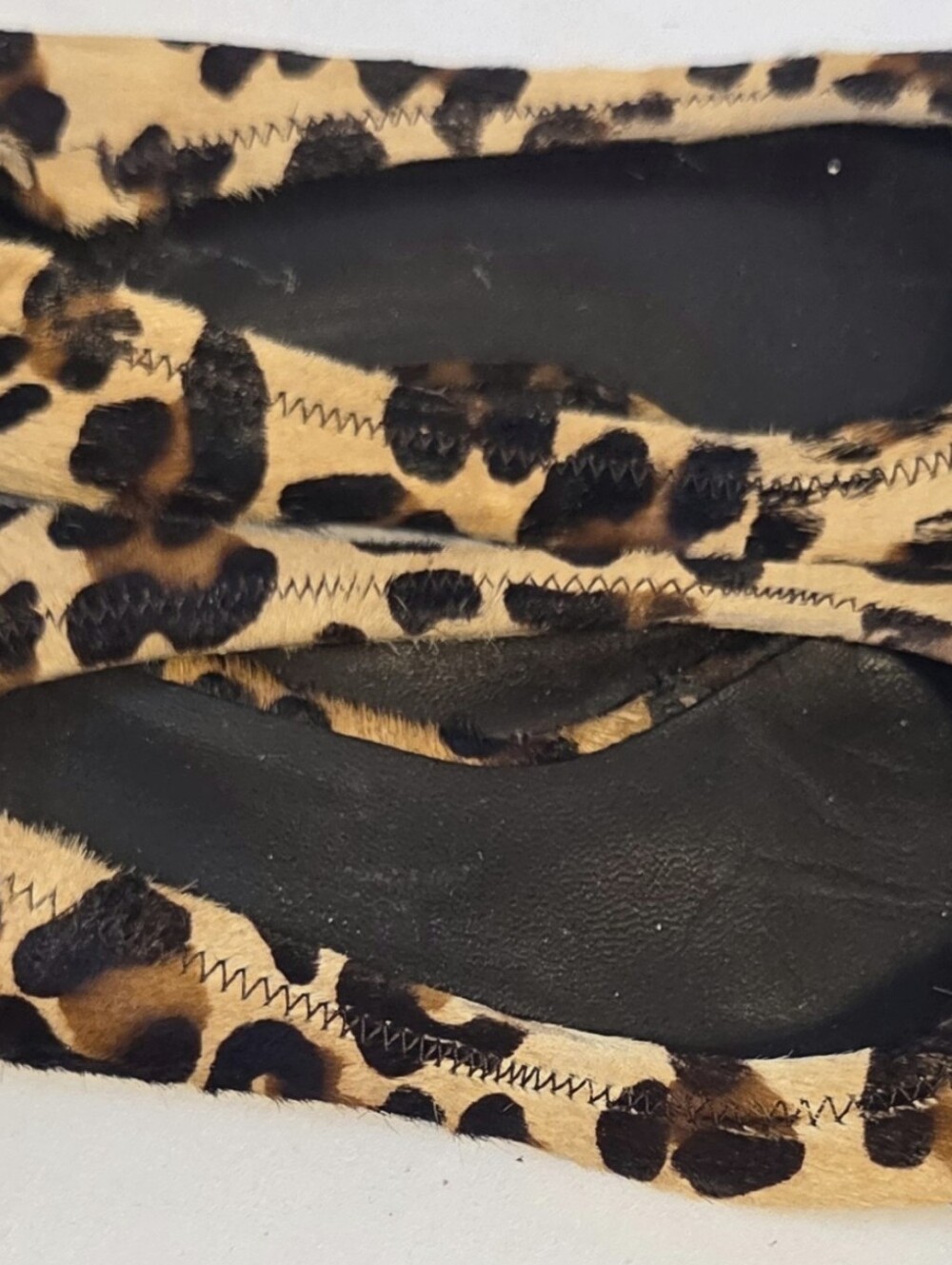 Tory Burch Animal print Fur flats Slip on Shoes Sz 8 - Picture 2 of 5